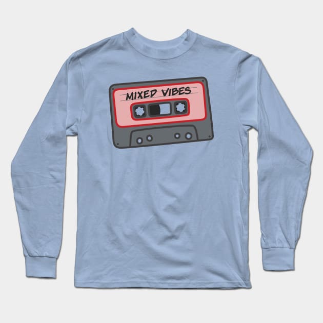 Mixed Vibes cassette tape Long Sleeve T-Shirt by Phil Tessier